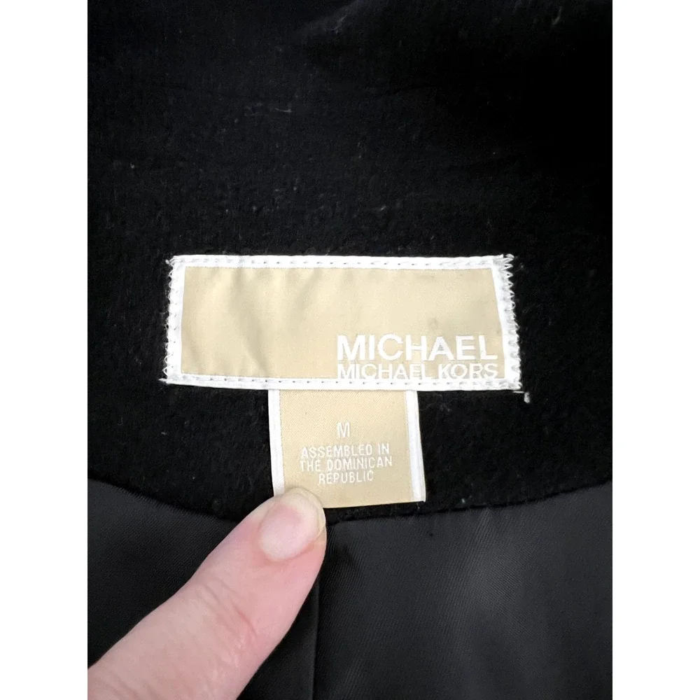 Michael‎ Kors Womens Black Wool Blend Peacoat Coat Size M